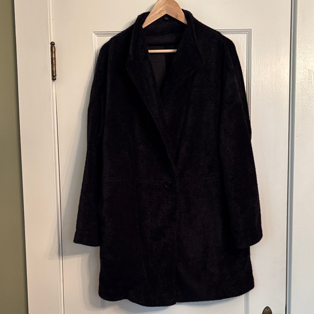 Banana Republic Factory Black Textured Cocoon Jacket